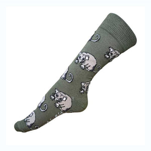 pygmy possum socks khaki bamboo endangered species socks