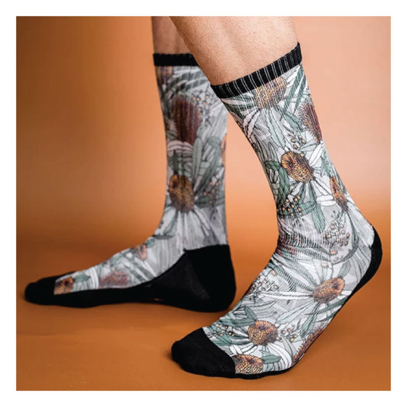socks banksia grey