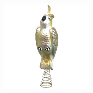 christmas tree topper cockatoo glass