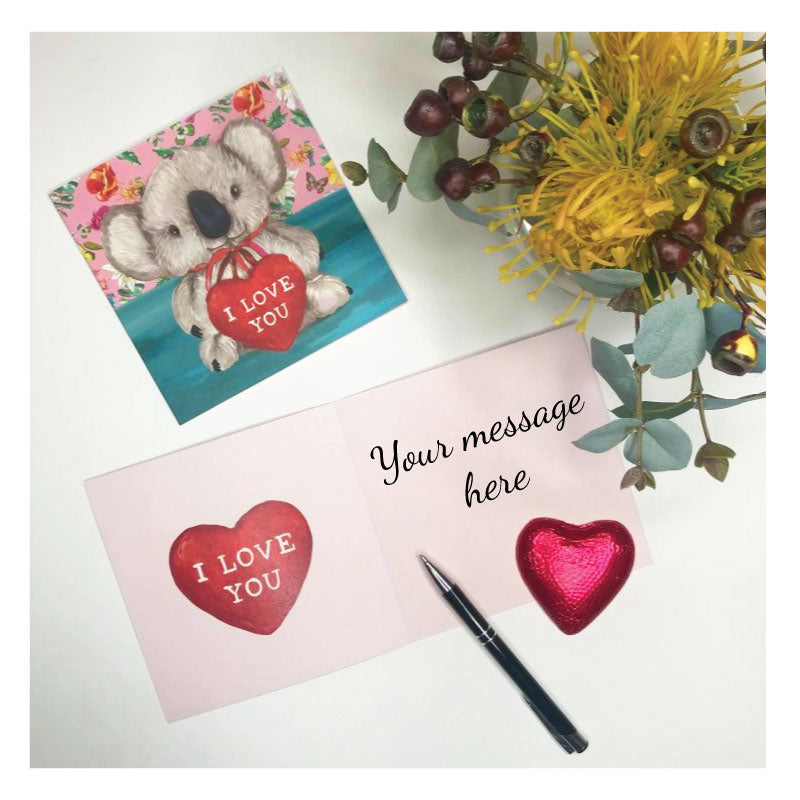 greeting card koala bear valentine