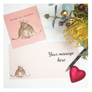 wallabae greeting card valentines day australia